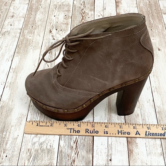 Steve Madden “CINNDI” Taupe Lace Up Platform Clog Ankle Boots Size 7 - Picture 10 of 16